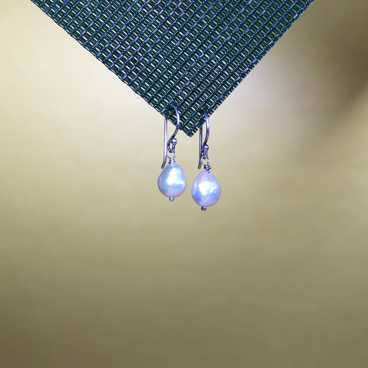 Natural Tiny Baroque Freshwater Pearl 14k Gold Filled/925 Sterling Silver Dangle Earrings