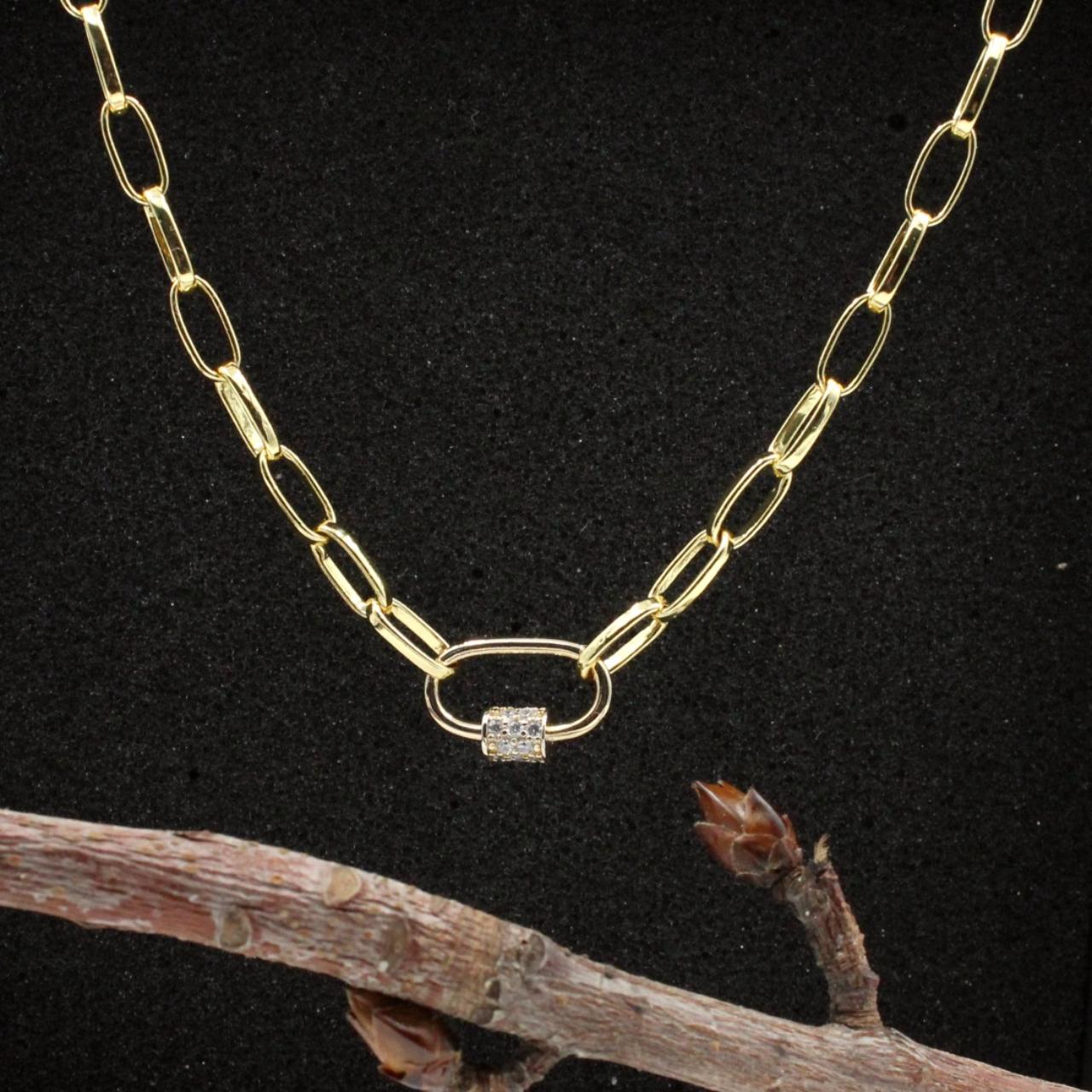 24k gold filled chunky link necklace