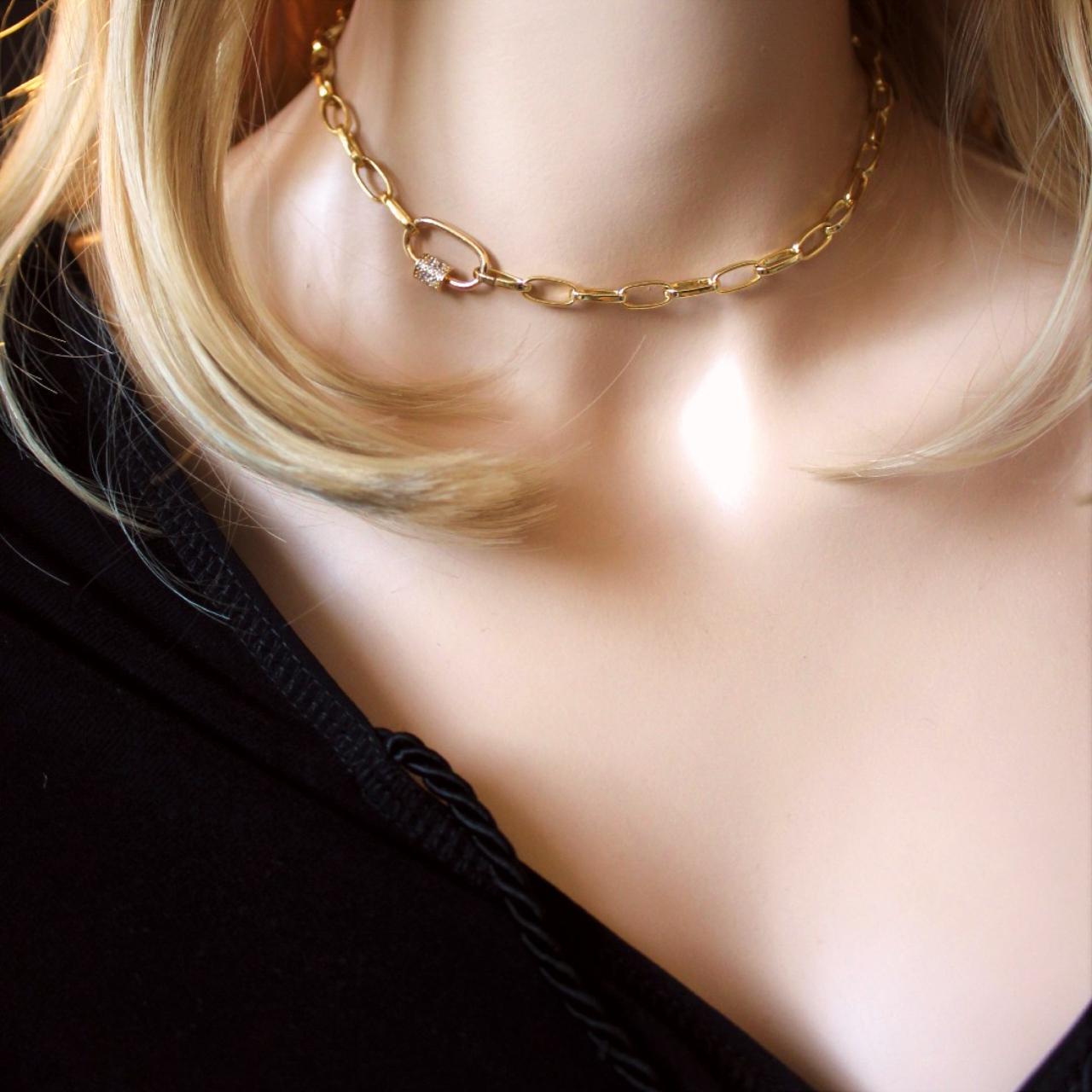 24k gold filled chunky link necklace