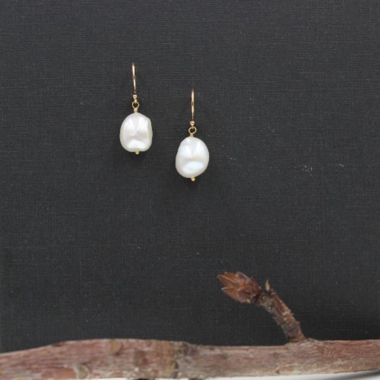 14k gold filled Baroque Freshwater Pearl earrings