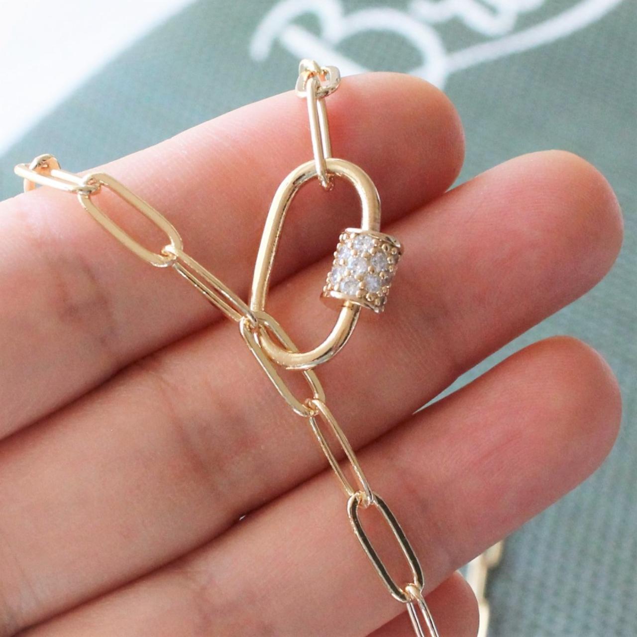 Chunky Gold Y Link Lariat Necklace