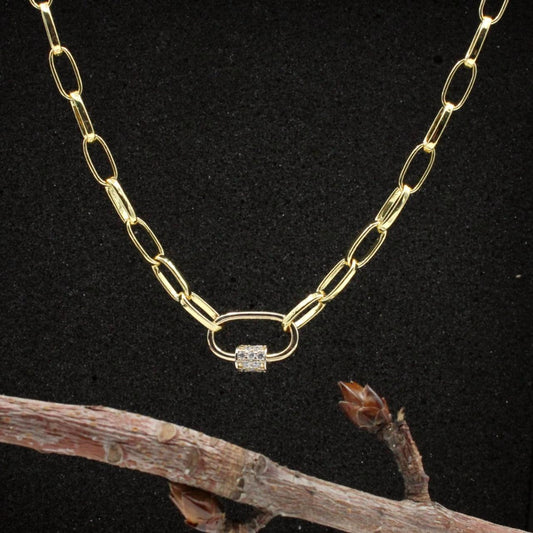 24k gold filled chunky link necklace