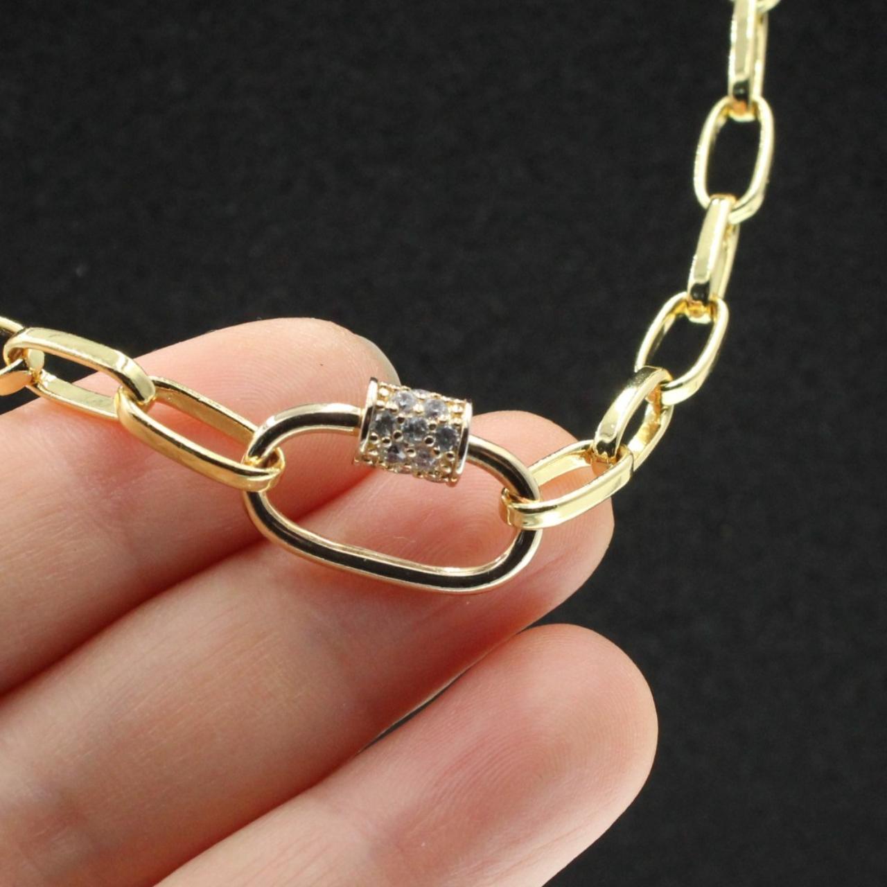 24k gold filled chunky link necklace