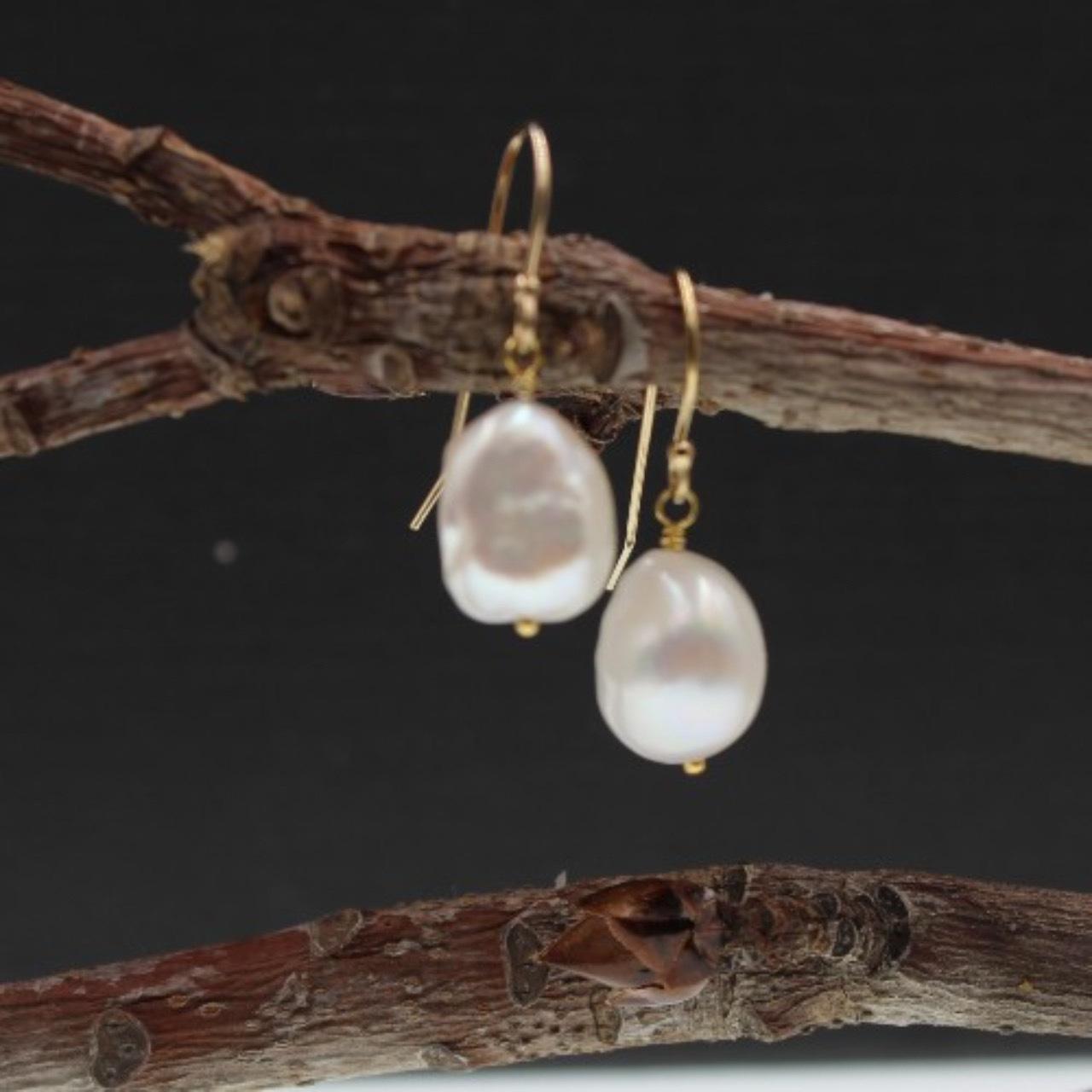 14k gold filled Baroque Freshwater Pearl earrings